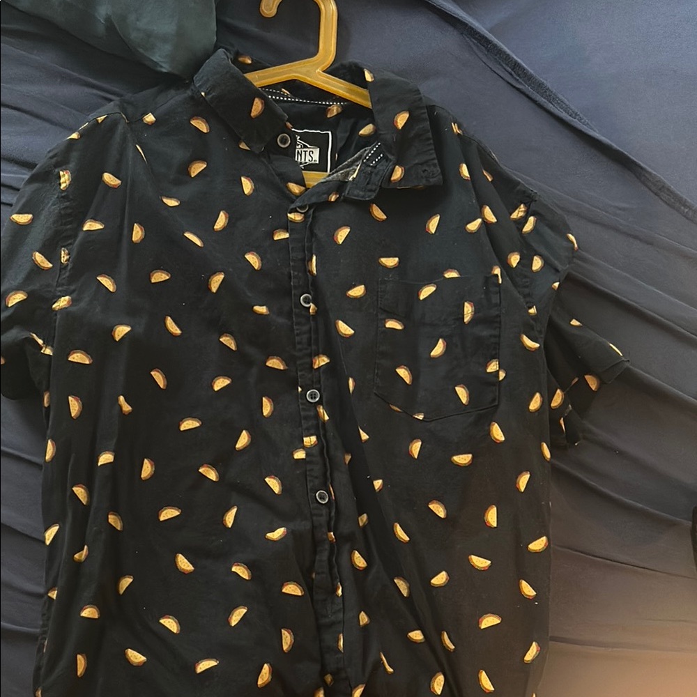 Black Shirt with Taco Print